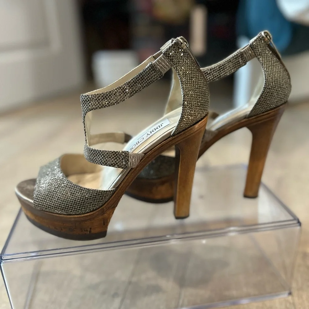 Jimmy Choo Heels, gold, platform - Picture 2 of 7